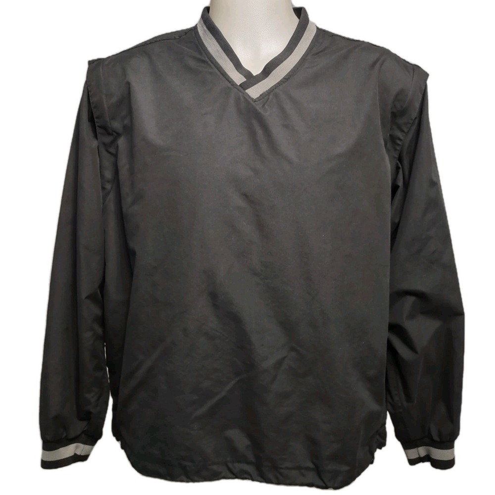 The Weather Co Windshirt Jacket Vest M‎ Mens Gorpcore Black Convertible Pullover